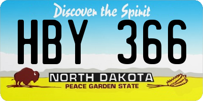 ND license plate HBY366