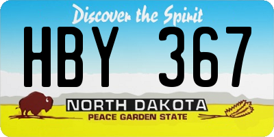 ND license plate HBY367