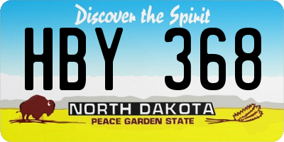 ND license plate HBY368