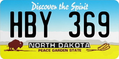 ND license plate HBY369