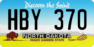 ND license plate HBY370