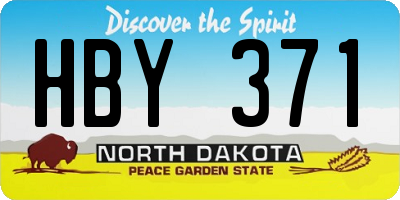 ND license plate HBY371