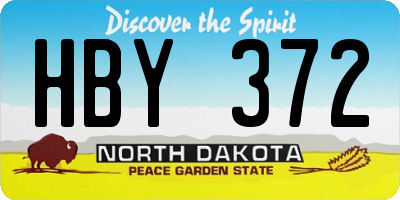 ND license plate HBY372