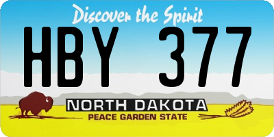 ND license plate HBY377