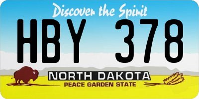 ND license plate HBY378