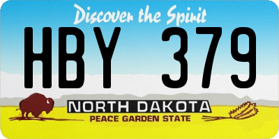 ND license plate HBY379