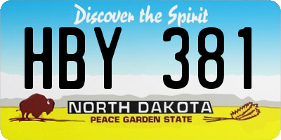 ND license plate HBY381