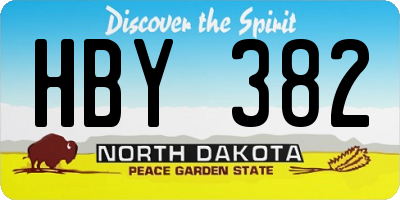 ND license plate HBY382