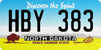 ND license plate HBY383