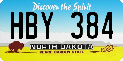 ND license plate HBY384