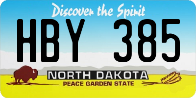 ND license plate HBY385