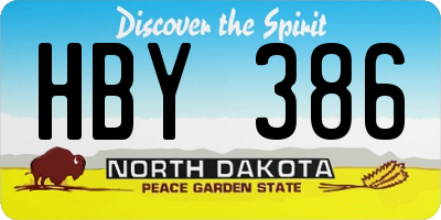 ND license plate HBY386