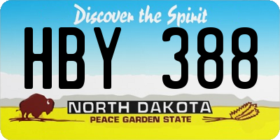 ND license plate HBY388