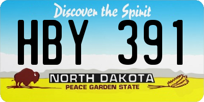 ND license plate HBY391