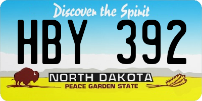 ND license plate HBY392