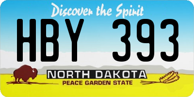 ND license plate HBY393