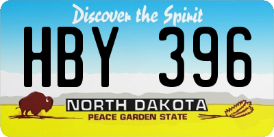 ND license plate HBY396