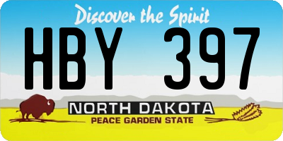 ND license plate HBY397