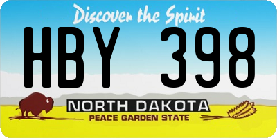 ND license plate HBY398