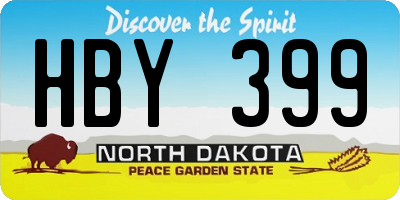 ND license plate HBY399