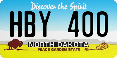 ND license plate HBY400