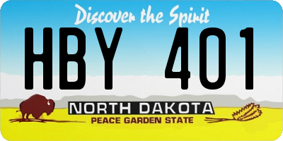 ND license plate HBY401