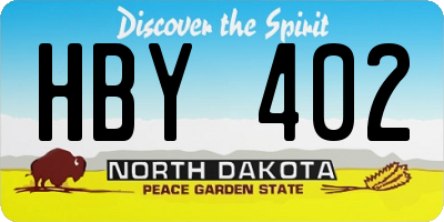 ND license plate HBY402