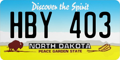 ND license plate HBY403