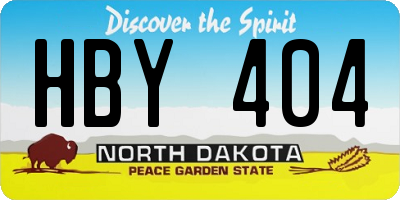 ND license plate HBY404