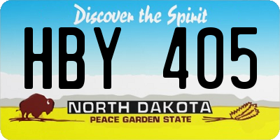 ND license plate HBY405