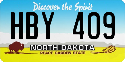 ND license plate HBY409