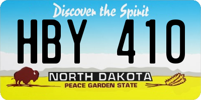 ND license plate HBY410