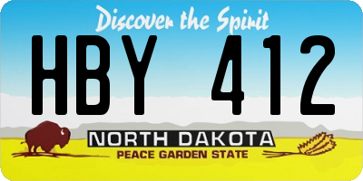 ND license plate HBY412