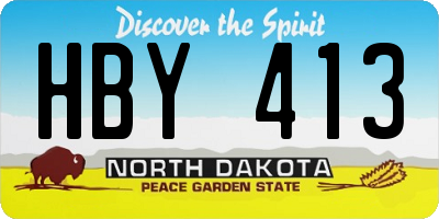 ND license plate HBY413