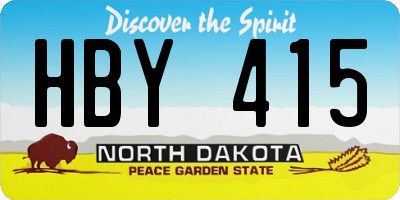 ND license plate HBY415