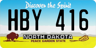 ND license plate HBY416