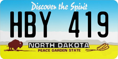 ND license plate HBY419