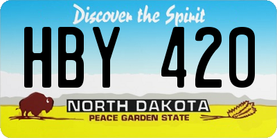 ND license plate HBY420