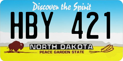ND license plate HBY421