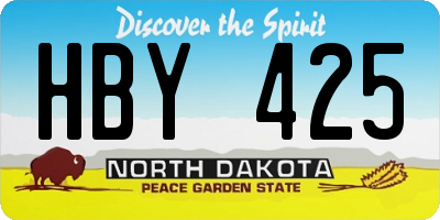 ND license plate HBY425