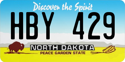 ND license plate HBY429