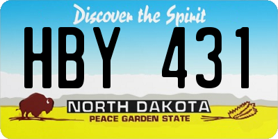 ND license plate HBY431