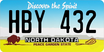 ND license plate HBY432