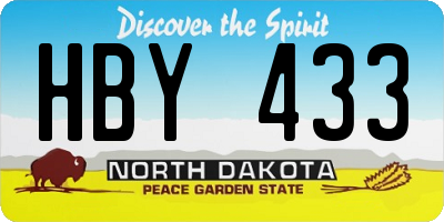 ND license plate HBY433