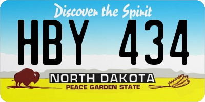 ND license plate HBY434