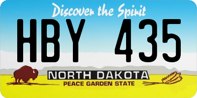 ND license plate HBY435