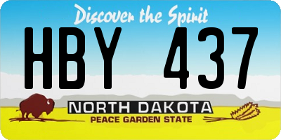 ND license plate HBY437