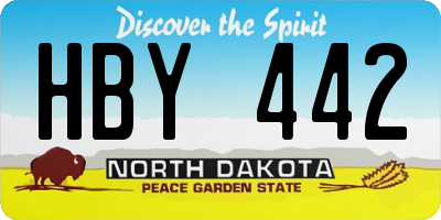 ND license plate HBY442