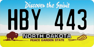 ND license plate HBY443