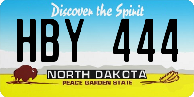 ND license plate HBY444